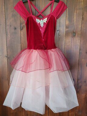 Weissman SA Jewel Velvet Degas Tutu Burgundy Ballet Dance Costume Romantic Glam